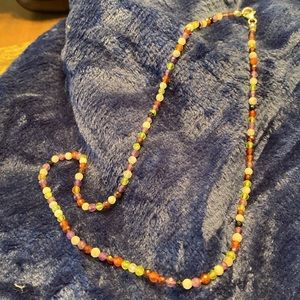 925 multi gemstone faceted rondelle beaded necklace. 31cts
